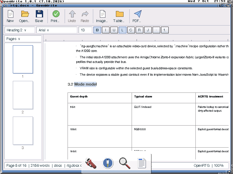 OpenWrite showing a design document
